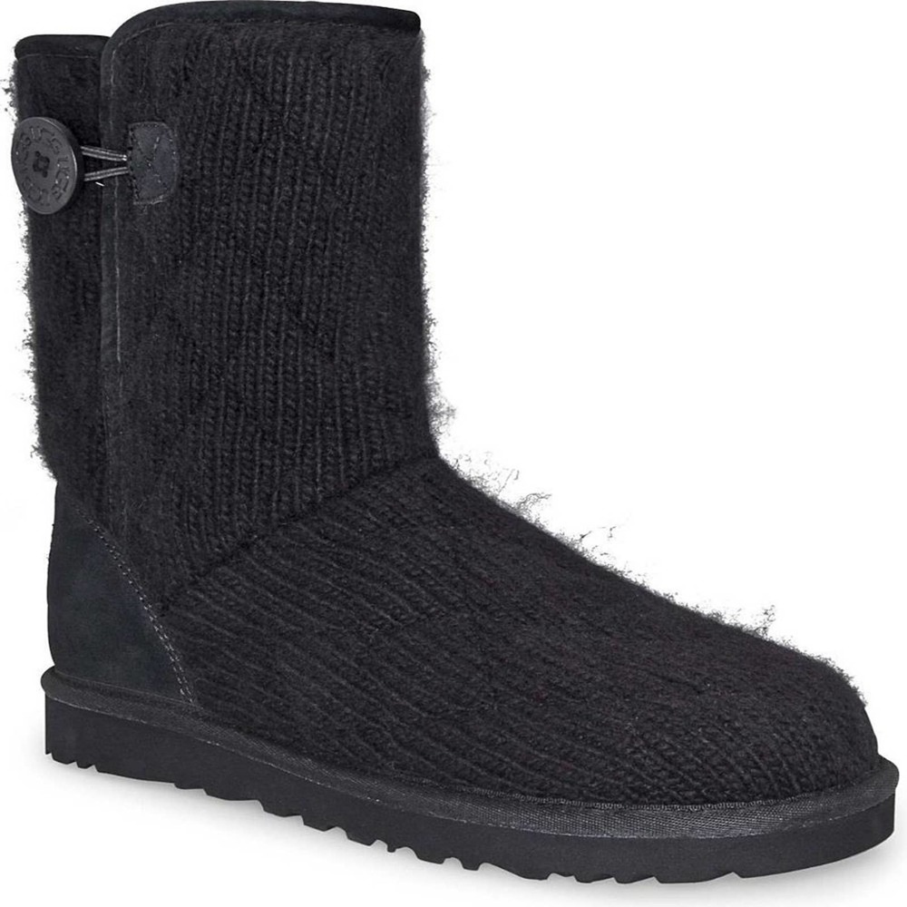 UGG Australia Mountain Black Quilted Short Boots - Picture 2 of 7